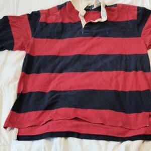 Polo by Ralph Lauren XL RugbyRed Striped Rare 80s Original Small Defect